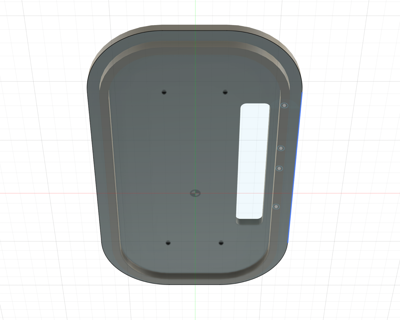 The bottom view of the lid of the base.